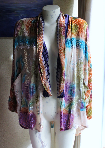 NEW! Vintage URU by Kristine St. Rrik Art to Wear Silk Velvet Short Duster
